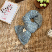 Color Block Knitted Scarf for Autumn/Winter - Stylish & Warm Neck Protection