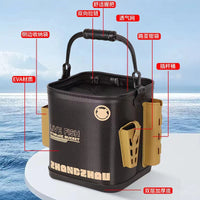Multifunctional Fishing Live Fish Bucket with Rod Holder