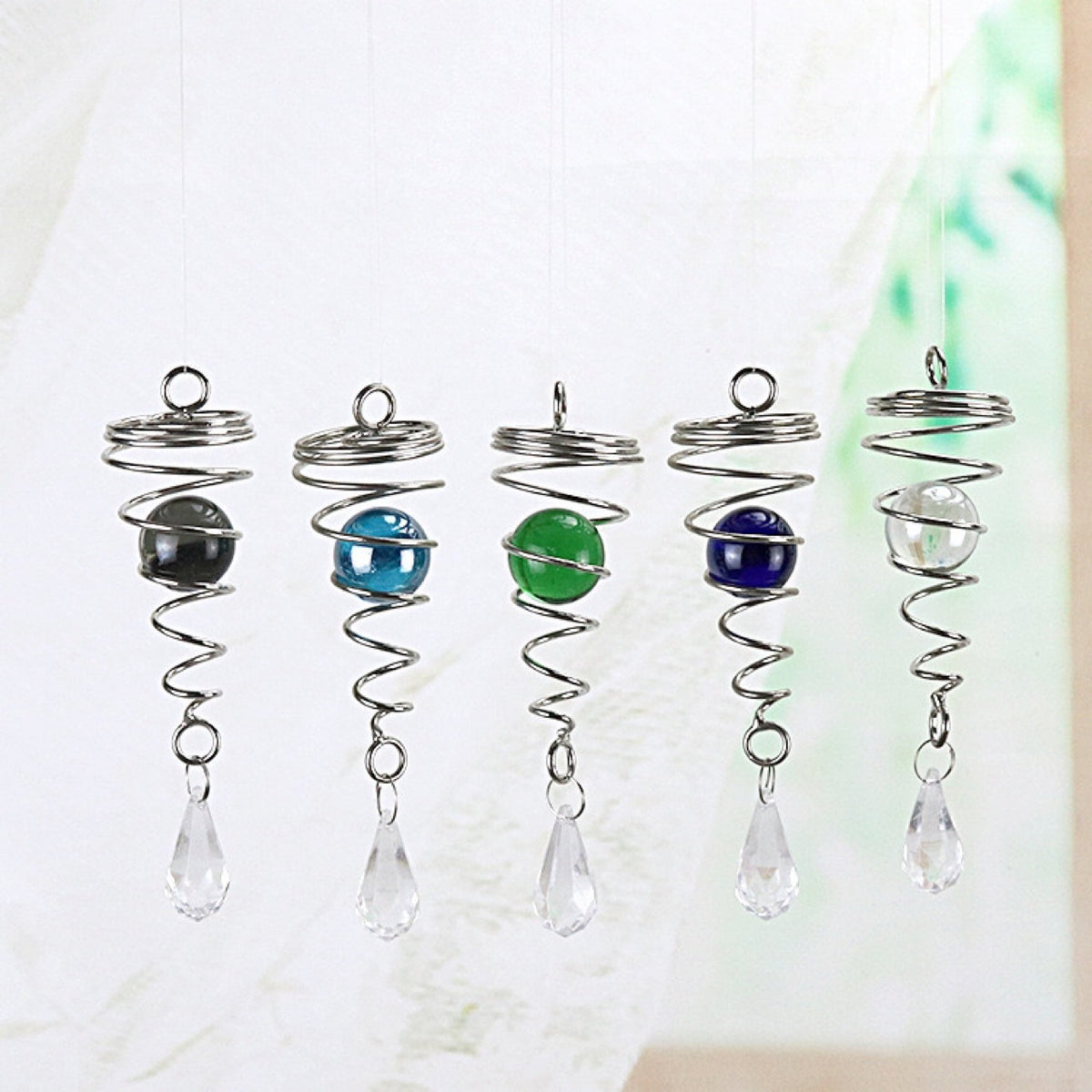 Electroplated Wind Chime Pendant Double Helix Crystal Hanging Ornament