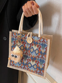 Waterproof Linen Tote Bag with High-End Feel, Autumn/Winter New Style Handbag, Small Crossbody Gift Bag