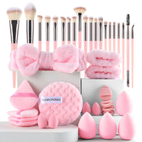 34-67 Piece Makeup Brush and Tool Set with Storage Bag