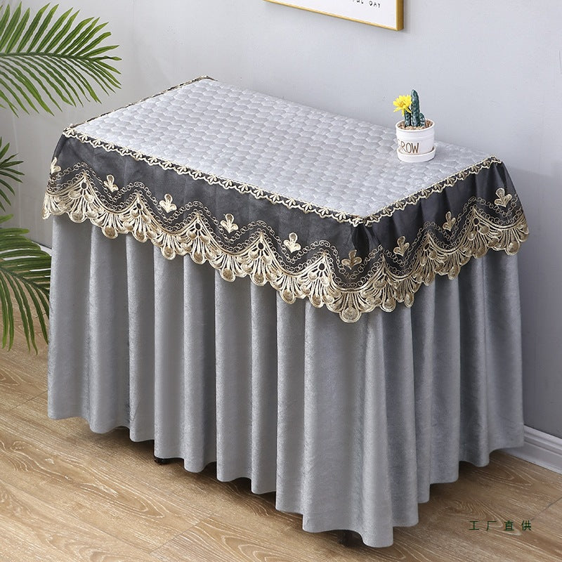 Rectangular Sewing Machine Cover Dustproof Tablecloth for Bedside Cabinet
