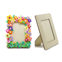 DIY Wooden Photo Frame for Kids, Unfinished Craft for Painting and Clay, 5x7 inch
