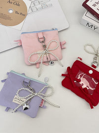 Bowknot Card Holder for Students - ID, Meal, and Small Card Protector