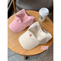 Women's Ponytail Baseball Cap Outdoor Sports R-Logo Empty Top Hat Summer Thin Breathable Soft Top Duckbill Cap