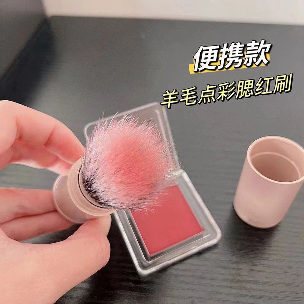 Portable Retractable Powder Blush Brush with Soft Bristles and Cap