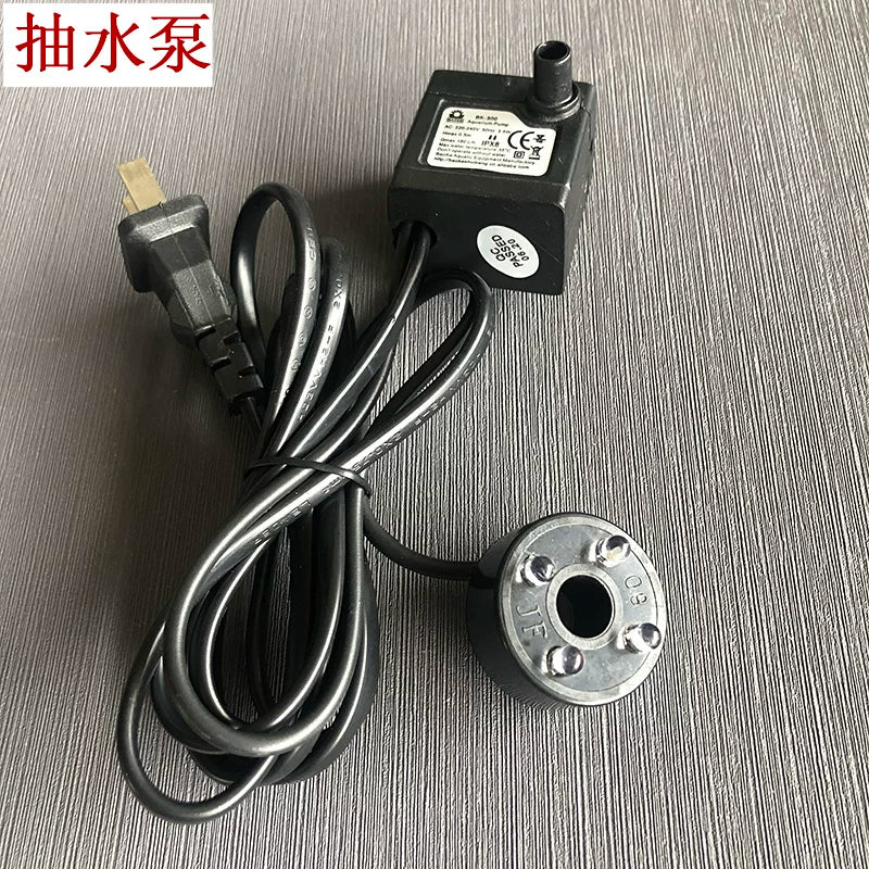 Submersible Water Pump for Tabletop Fountains and Landscaping with Optional LED Light and Fogger