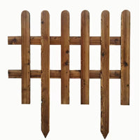 Outdoor Garden Wooden Fence Panel for Yard and Planter Edging, Carbonized Wood