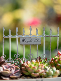 Vintage Iron Art Fence Plant Pot Decor for Garden Balcony