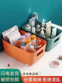 Desktop Plastic Storage Basket for Cosmetics, Snacks, and Sundries