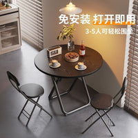 Foldable Portable Dining Table for Small Spaces, Balcony, or Stalls - Round/Square