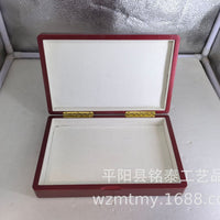 Wooden Display Case for Medals and Jewelry, Matte Red Finish