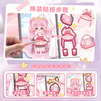 Kids' Educational Dress-Up Sticker Book with Scene and Makeup Stickers, Cute Cartoon Patterns, Coloring and Painting Book