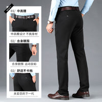 Men's Wrinkle-Free Business Casual Straight Leg Trousers