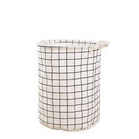 Foldable Cotton Linen Laundry Hamper with Waterproof Lining