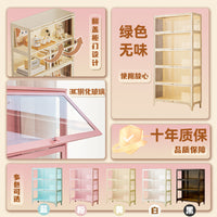 Display Cabinet with Glass Door for Collectibles and Blind Boxes, Dustproof Storage