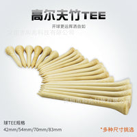 Bamboo Golf Tees - Natural Wood Color, Bulk Pack, Multiple Sizes Available