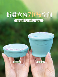 Collapsible Silicone Travel Mug for Milk, Coffee, Tea, and Cold Drinks