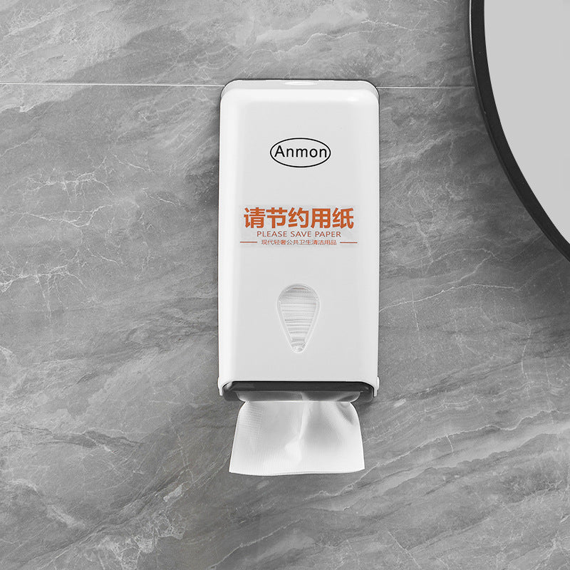 Wall-Mounted Tissue Dispenser for Hand Towels, Punch-Free or Drilled Installation, Commercial Grade