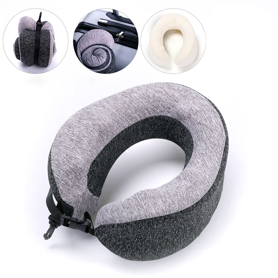 Memory Foam U-Shaped Neck Pillow for Travel, Office, and Napping - Ergonomic Cervical Support
