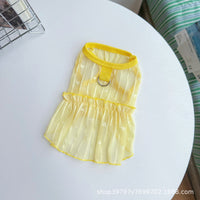 Pet Dog Cat Hollow Heart Dress Summer Breathable Sun Protection Apparel for Small to Medium Breeds