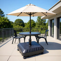 Rolling Patio Umbrella Base with Brake, Water-Fillable, 45kg Capacity