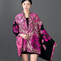 Women's Double-Sided Faux Cashmere Scarf Shawl for Autumn/Winter - Thick, Warm & Oversized