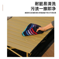 All-Terrain Height-Adjustable Folding Camping Table with Net Bag