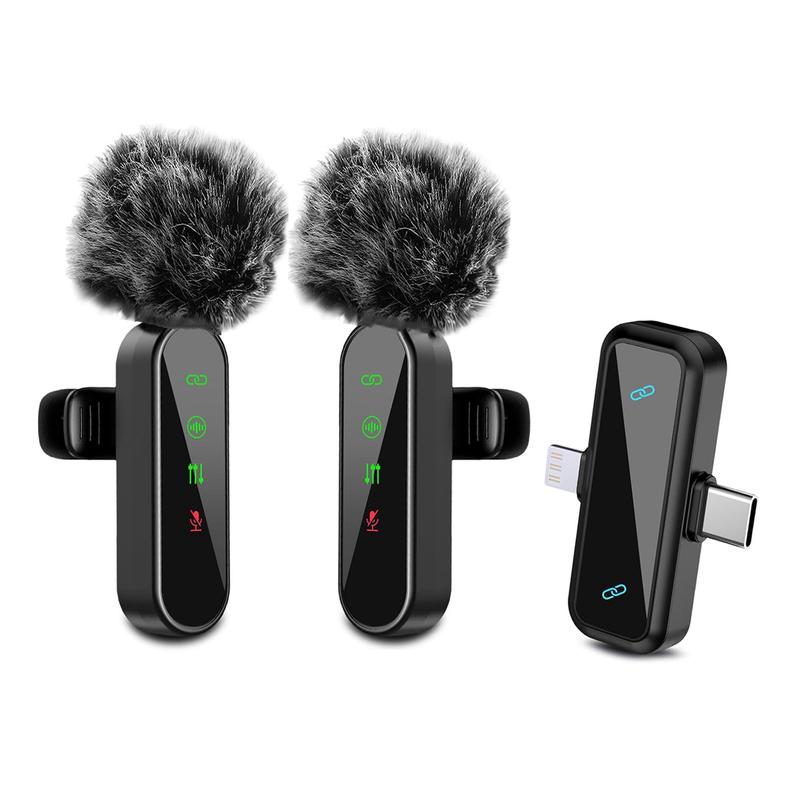 Wireless Lavalier Microphone for Studio Recording, Karaoke, and Live Streaming - Portable Bluetooth Mini Mic