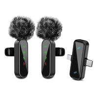 Wireless Lavalier Microphone for Studio Recording, Karaoke, and Live Streaming - Portable Bluetooth Mini Mic