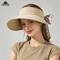 Korean Style Detachable Scarf Sun Visor Hat with Wide Brim for Summer Outdoor Beach