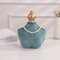 Peacock Blue Velvet Jewelry Display Stand for Necklaces, Earrings, and Rings