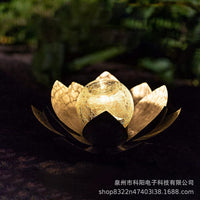Solar-Powered Lotus Flower Garden Lawn Light - Waterproof Outdoor Decorative Landscape Lamp