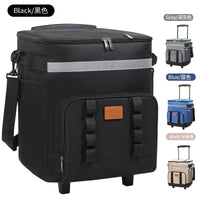 Portable Rolling Cooler Bag with Thick Oxford Cloth, Large Capacity Insulated Picnic Bag