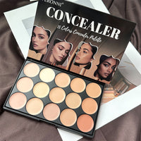 VERONNI 15-Color Concealer Palette for Face, Blemishes, Acne, and Tattoo Coverage