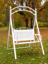 Double Outdoor Swing Chair without Stand, Wrought Iron High-Temperature Baked Paint Reinforced Adult Balcony Indoor Roof Hanging Chair