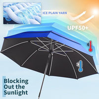 Double-Layer Vented Beach Clamp Umbrella with 360-Degree Swivel for Chair, Camping, Fishing