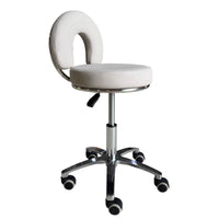 Adjustable Swivel Salon Stool with Backrest and Explosion-Proof Wheels for Beauty Technicians