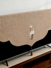 New Chinese Style Lotus Embroidered TV Dust Cover for 52-85 Inch Screens