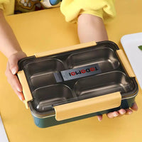 Temei 1.3L Large Stainless Steel 5-Compartment Lunch Box with Airtight Seal