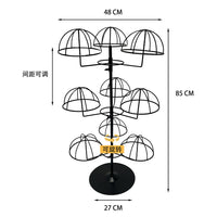 3-Tier Countertop Rotating Hat Display Stand for Baseball Caps and Knitted Hats