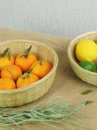 Handwoven Bamboo Sieve Basket for Food Storage and Draining