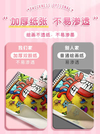 A4 Thickened Sketchbook for Beginners, Art Drawing Book for Primary School Students, Blank Art Album for Painting and Coloring