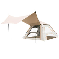 Automatic Pop-Up Camping Tent with Sunshade for 3-5 People, Waterproof UV Protection
