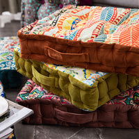 Bohemian Style Floor Cushion Square Chair Pad Thickened Seat Cushion for Living Room Dining Chair
