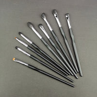 Professional 9-Piece Goat Hair Eye Makeup Brush Set for Eyeshadow Blending and Application