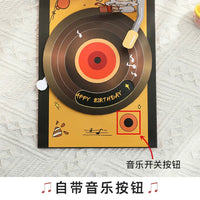 3D Pop-Up Musical Birthday Card with Recording Function and LED Lights