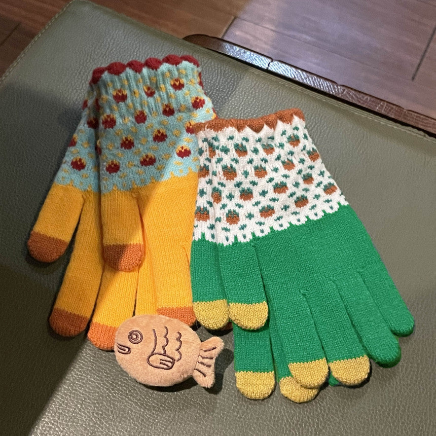 Women's Winter Warm Touchscreen Knitted Gloves for Cycling and Daily Wear