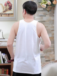 Men's Cotton Tank Top for Middle-Aged and Elderly, Summer Sleeveless Undershirt