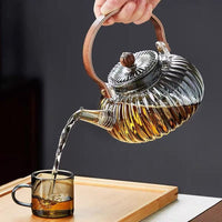 Glass Teapot with Handle for Stovetop, High Temperature Resistant, Pumpkin Design, for Flower Tea and Health Tea